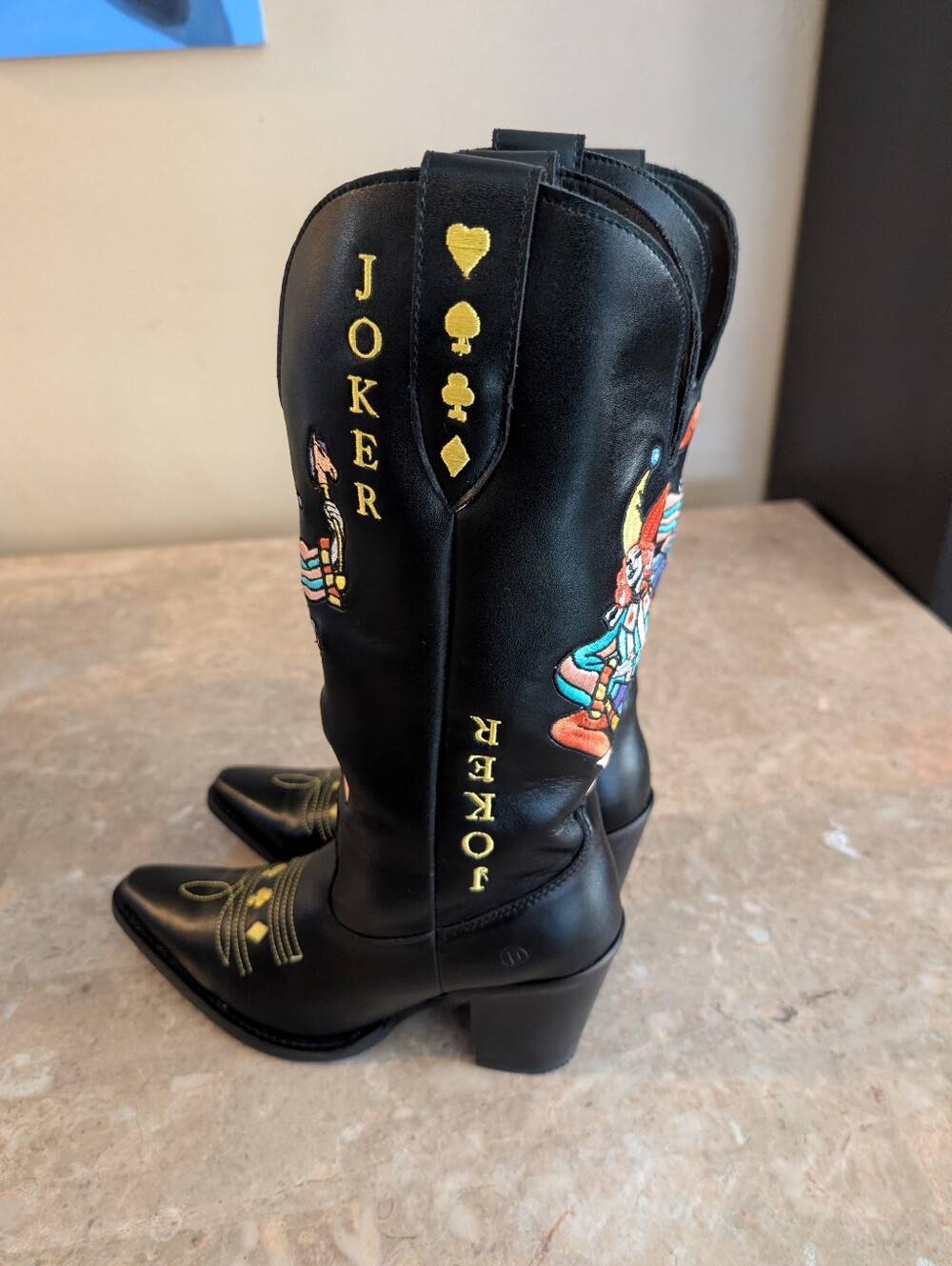 Dingo Joker Embroidered Western Leather Boots Women's Size 8.5 No Box - Picture 4 of 13
